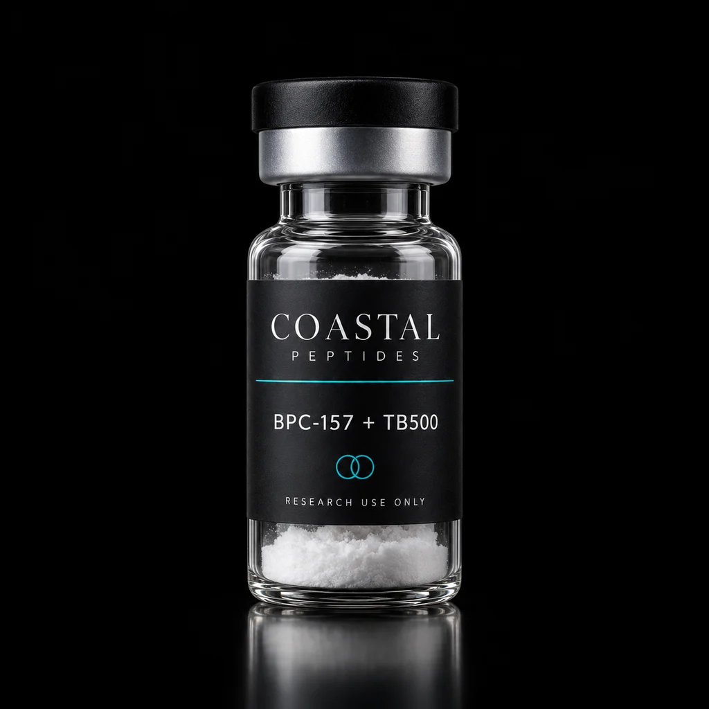 BPC-157 + TB500 vial packaging concept; sold as a 10-vial pack