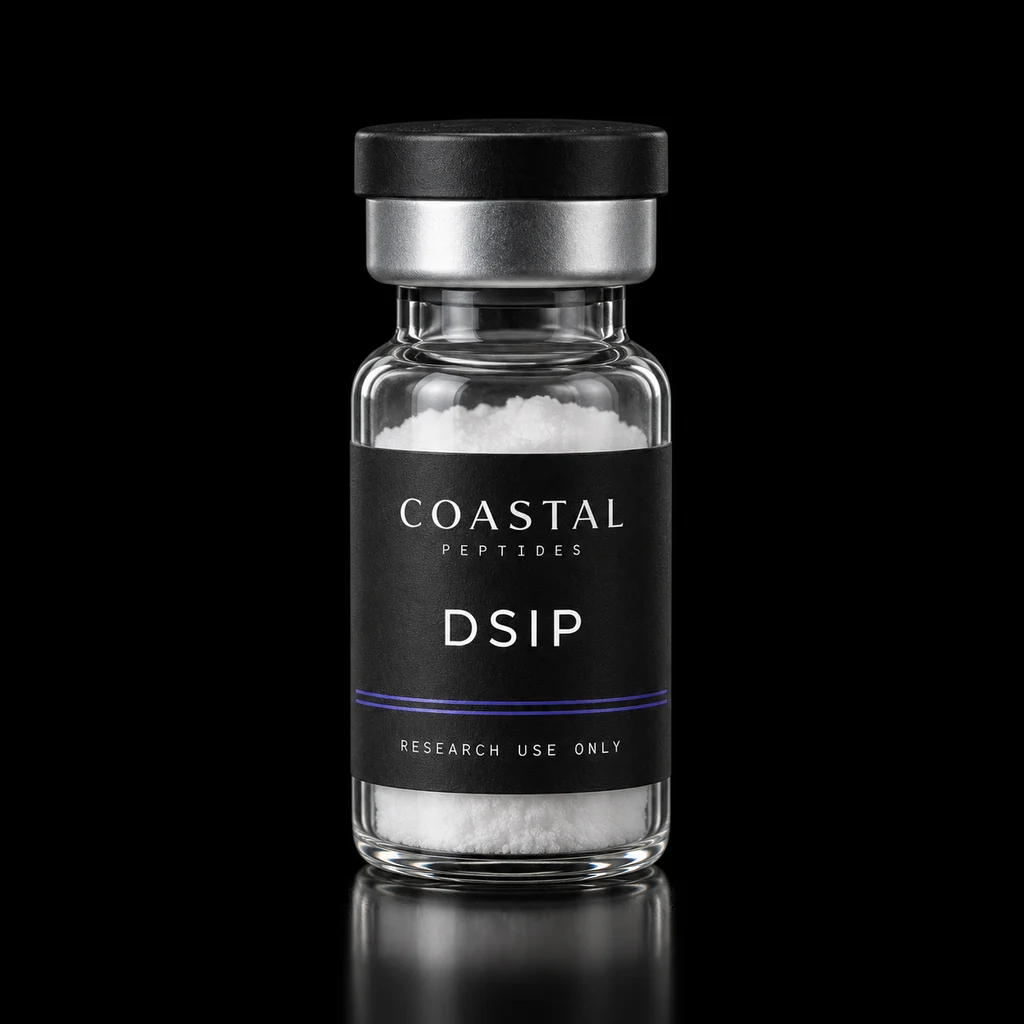 DSIP vial packaging concept; sold as a 10-vial pack