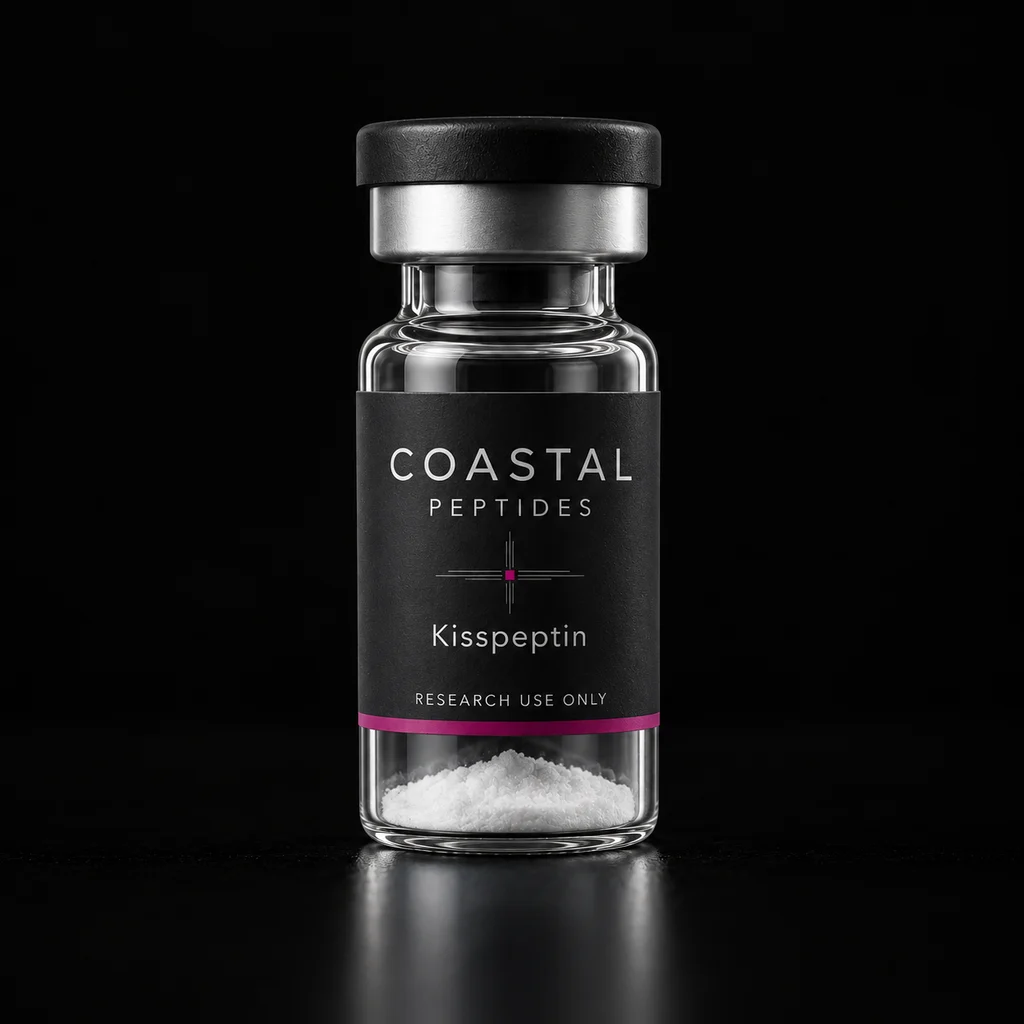KissPeptin vial packaging concept; sold as a 10-vial pack