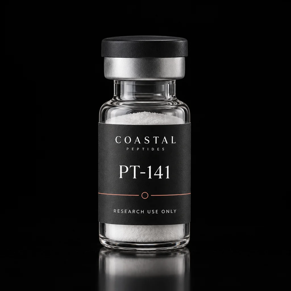 PT-141 vial packaging concept; sold as a 10-vial pack
